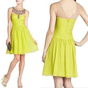 NWT BCBG MAXAZRIA Julissa beaded silk dress Lemongrass size 4
